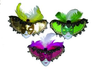 Magn. Maschera Cappello Piuma E Brillante